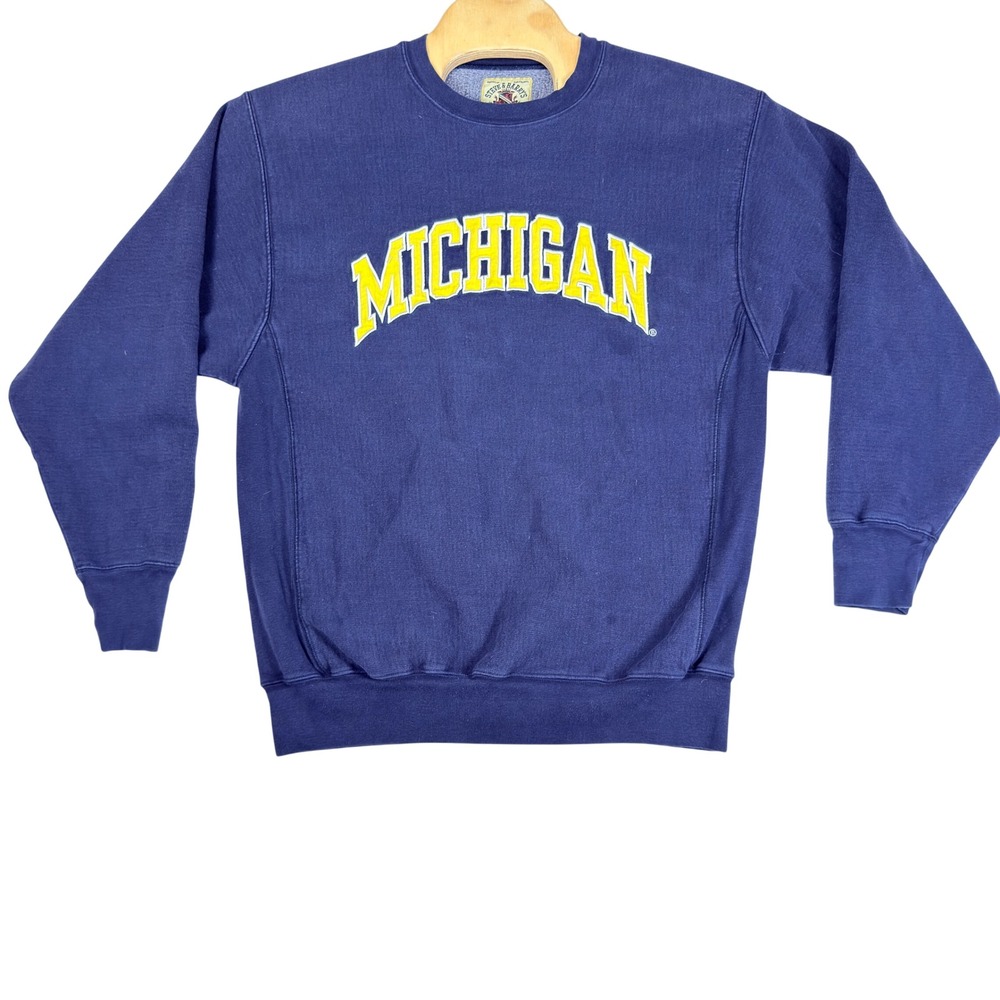 Y2K Steve & Barrys University of Michigan Blue Crewneck Sweatshirt Men's Large